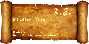 Kindler Ella névjegykártya